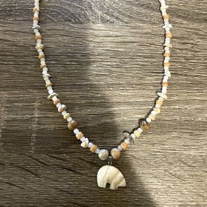 Handmade Native American bear necklace